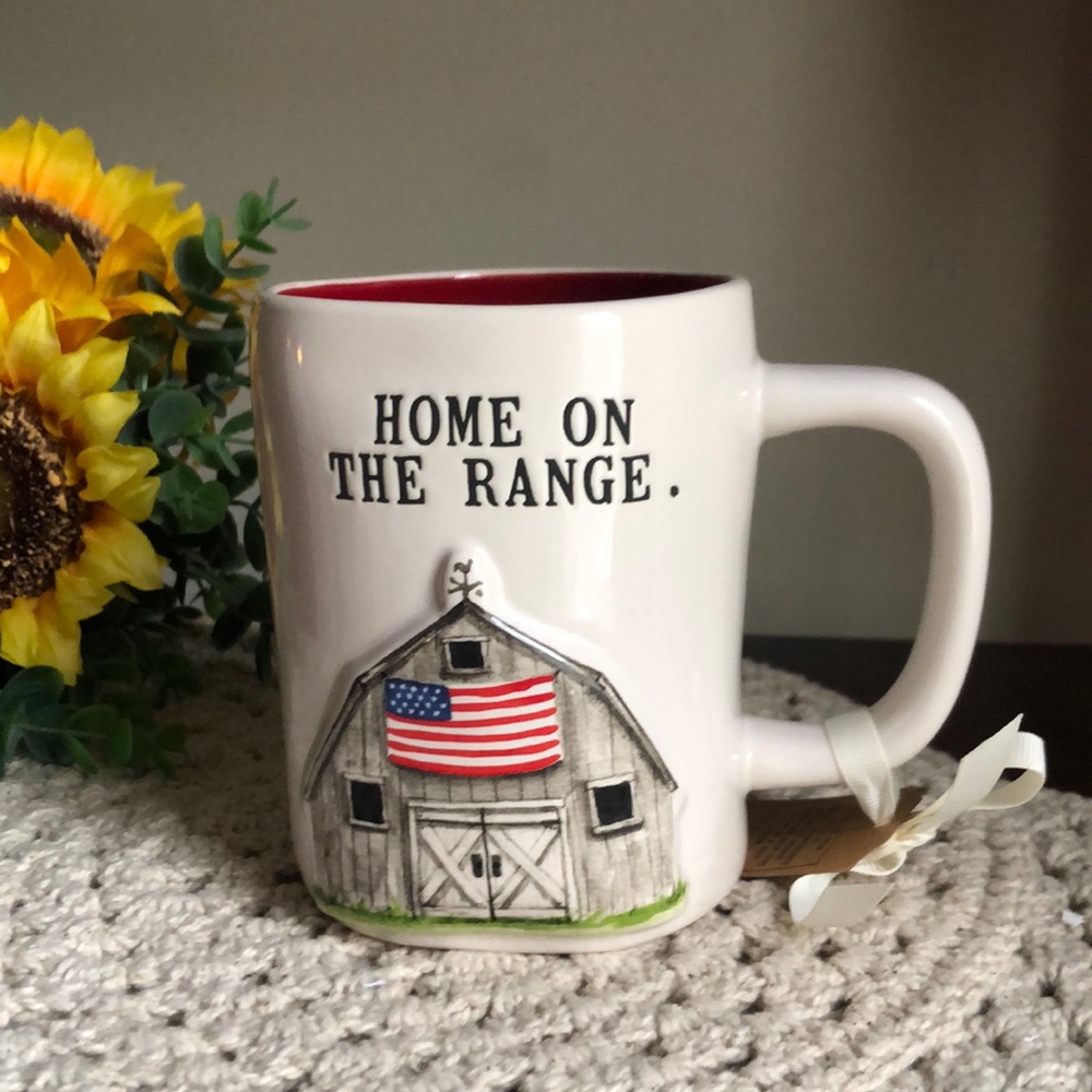 Rae Dunn Barn Flag Design Mug - HOME ON THE RANGE